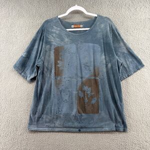 Blue Fish Fiona Tee Shirt Mottled Blue Sky Size 1 Lagenlook Boho Art to Wear